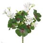 Artificial clover plant KARTIKA, flowering, spike, white, 8"/20cm