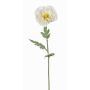 Artificial poppy BAHIRA, cream, 30"/75cm, Ø 5"/13cm