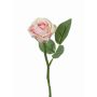 Artificial flower Rose GABI, pink-green, 10"/25cm, Ø 2"/5cm