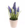 Artificial Muscari ARABELLA in decorative pot, purple-blue, 25cm, Ø2–3cm