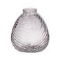 Bottle vase NELLOMIO with leaf structure, glass, clear, 5.1"/13cm, Ø4.7"/12cm