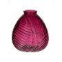 Bottle vase NELLOMIO with leaf structure, glass, fuchsia-clear, 5.1"/13cm, Ø4.7"/12cm