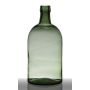 Decorative bottle of glass FRANKIE, cylinder/round, clear/green, 16"/40cm, Ø7"/19cm