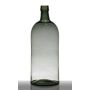 Decorative bottle of glass FRANKIE, cylinder/round, clear/green, 20"/50cm, Ø7"/19cm
