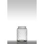 Table light glass ROSIE with lozenge pattern, cylinder/round, clear, 9"/23cm, Ø6"/16cm