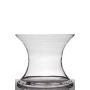 Flower vase of glass LIZ, hourglass, clear, 9"/24cm, Ø11"/29cm