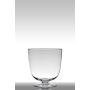 Table light glass SHIRLEY on pedestal, conical/round, clear, 11"/28cm, Ø11"/27cm
