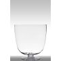 Table light glass SHIRLEY on pedestal, conical/round, clear, 15"/38cm, Ø14"/36cm