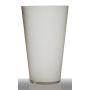 Floor vase of glass ANNA EARTH, conical/round, white, 16"/40cm, Ø10"/25cm