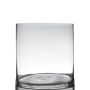 Flower pot of glass SANSA EARTH, cylinder/round, clear, 10"/25cm, Ø10"/25cm