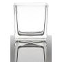 Tealight holder KIM EARTH, cube/square, clear, 3.1"x3.1"x3.1"/8x8x8cm