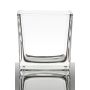 Flower pot KIM EARTH, cube/square, clear, 4.7"x4.7"x4.7"/12x12x12cm