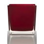 Flower pot KIM EARTH, cube/square, red, 5.5"x5.5"x5.5"/14x14x14cm