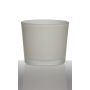 Candle glass ALENA FROST, cylinder/round, white matt, 3.5"/9cm, Ø4"/10cm