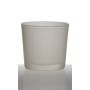 Flower pot ALENA FROST, cylinder/round, white matt, 4.3"/11cm, Ø4.5"/11,5cm