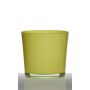 Flower pot ALENA, cylinder/round, yellow-green, 6"/16cm, Ø7"/17cm