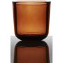 Tealight holder NICK, cylinder/round, orange transparent, 3"/7,5cm, Ø3"/7,5cm
