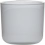 Candle glass NICK, cylinder/round, white, 5.1"/13cm, Ø5.5"/14cm