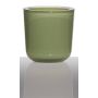 Tealight holder NICK, cylinder/round, grass green, 3"/7,5cm, Ø3"/7,5cm