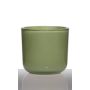 Candle glass NICK, cylinder/round, grass-green, 5.1"/13cm, Ø5.5"/14cm