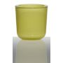 Tealight holder NICK, cylinder/round, yellow-green, 3"/7,5cm, Ø3"/7,5cm