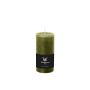 Pillar candle / Wax candle AURORA, olive green, 4.7"/12cm, Ø2.3"/5,8cm, 42h - Made in Germany