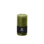 Pillar candle / Wax candle AURORA, olive green, 5.1"/13cm, Ø2.7"/6,8cm, 54h - Made in Germany