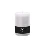 Pillar candle / Wax candle AURORA, white, 5.5"/14cm, Ø 3.9"/9,8cm, 100h - Made in Germany
