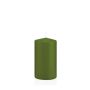 Votive candle / Pillar candle MAEVA, olive green, 5.1"/13cm, Ø2.8"/7cm, 52h - Made in Germany
