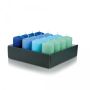 Set of candles / Block candle MAEVA, serie ocean, 16 pieces, 4.7"/12cm, Ø2.4"/6cm, 40h - Made in Germany