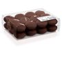 Set of 24 floating candles / Tea lights ORNELLA, chocolate brown, Ø 1.8"/4,5cm, 4h