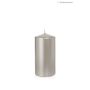 Christmas candle / Pillar candle ROSELLA, silver, 4.7"/12cm, Ø2.4"/6cm, 40h - Made in Germany