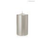 Christmas candle / Pillar candle ROSELLA, silver, 5.1"/13cm, Ø2.8"/7cm, 52h - Made in Germany