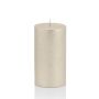 Block candle / Christmas candle MATHILDA, silver, 4.7"/12cm, Ø2.3"/5,8cm, 45h - Made in Germany