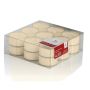 Set of 18 maxi tea lights / Tea light candle KENNY, cream, 0.7"/1,8cm, Ø 1.5"/3,8cm, 4h