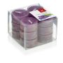 Set of 12 scented tea lights / Scented candle ASTRID, violet, 0.6"/1,6cm, Ø 1.5"/3,7cm, 4h