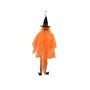 Halloween decorative figure: JEGOR ghost with witch’s hat, LEDs, orange, 150 cm