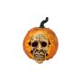 Halloween decorative pumpkin QUAX with zombie face, orange, LED, Ø26cm