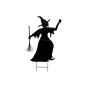 Halloween decorative figure: SPOOKY WITCH witch silhouette, metal, black, 150cm