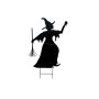 Halloween decorative figure: SPOOKY WITCH witch silhouette, metal, black, 5ft/150cm