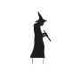 Halloween decorative figure: SPOOKY WITCH silhouette, metal, black, 110cm