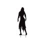 Halloween decorative figure, silhouette woman, SPOOKY ZOMBIE, metal, black, 135cm