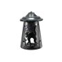 Halloween decorative lantern / light COSMO with tea light holder, cat, 9"/23cm