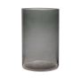 Glass cylinder vase SANYA EARTH, dark grey-clear, 8"/21cm, Ø5.5"/14cm