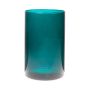 Glass cylinder vase SANYA EARTH, cyan blue-clear, 21cm, Ø14cm