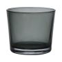 Maxi tealight jar ALENA VIEW, dark grey-transparent, 9cm, Ø10cm