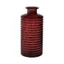Decorative glass bottle STUART with grooves, red brown-clear, 31cm, Ø14,5cm