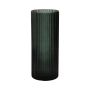 Modern glass vase SORCHA with grooves, forest green-clear, 30cm, Ø12,5cm