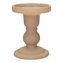 Glass pillar candle holder KLEOFINA, with base, mat beige, 4.3"/11cm, Ø3.3"/8.5cm