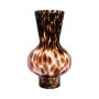 Bellied glass vase RUSSELL, leopard pattern, brown-clear, 30cm, Ø18cm